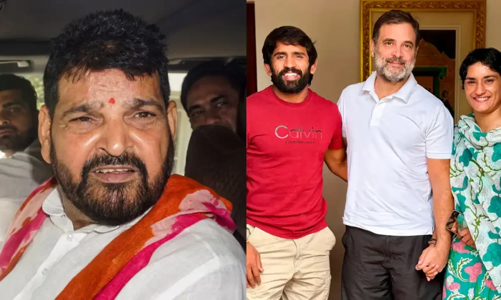 Phogat aur Punia ka Congress join karna sajish: Brij Bhushan