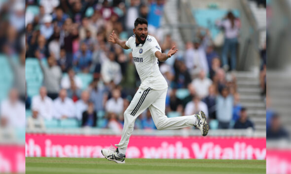 Mohammed Siraj celebrates wicket in Oval Test match