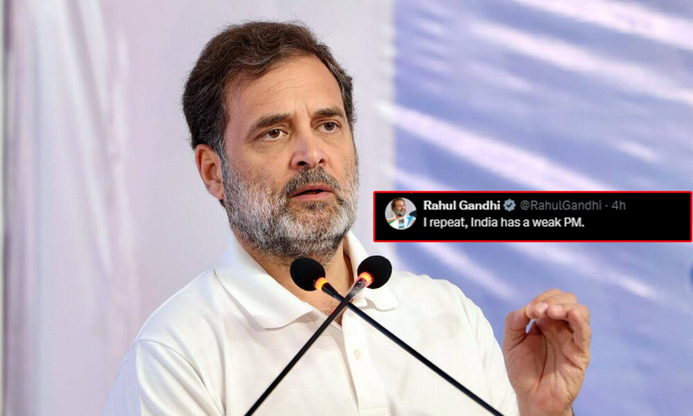 Rahul Gandhi again slams Modi as “weak PM” on H-1B visa